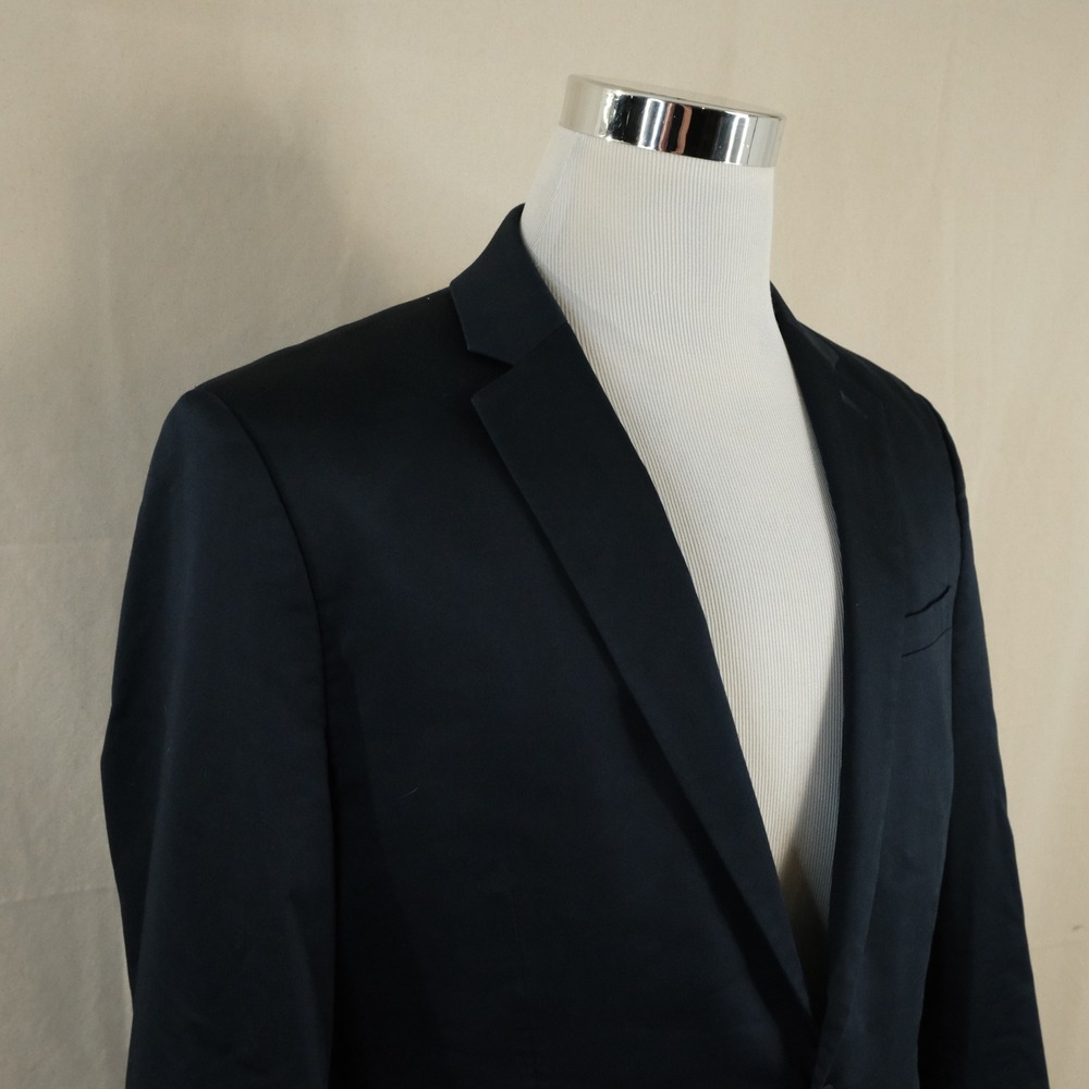 Express 42R Fitted Photographer Blazer Cotton Blend Navy Blue Two Button Vented